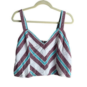 NWT BP STRIPED LINEN CROP TOP